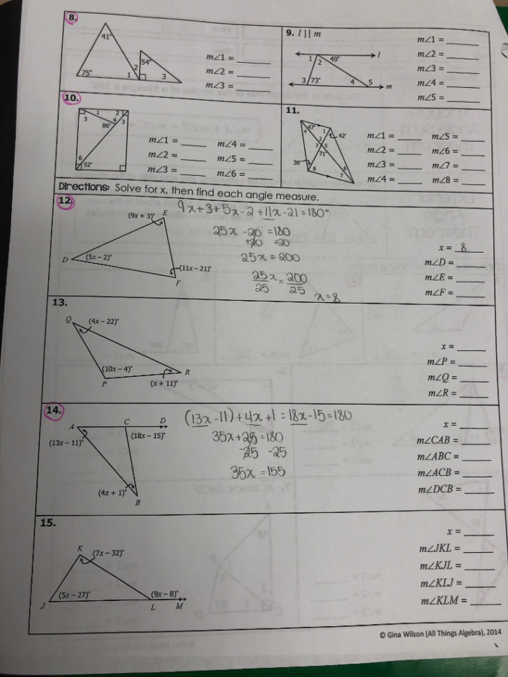Solved Exterior Angle Theorem And Triangle Sum Theorem Pl