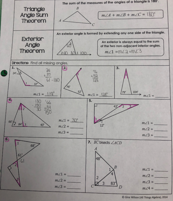 Polygon Angle Sum Theorem Worksheet