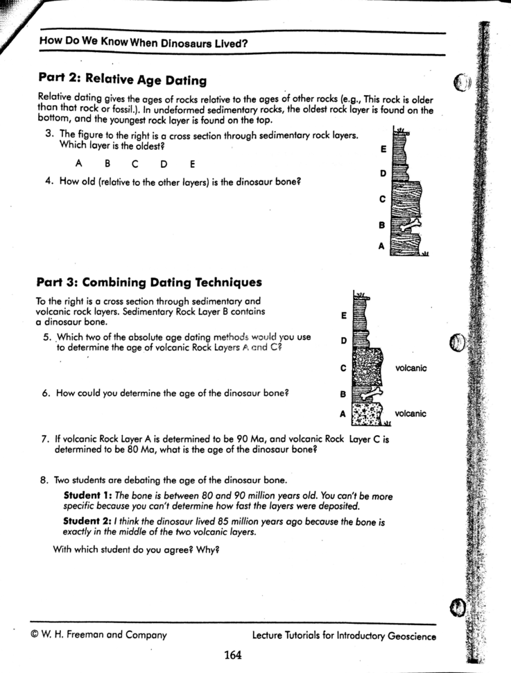 Solved Relative Dating Gives The Ages Of Rocks Relative T