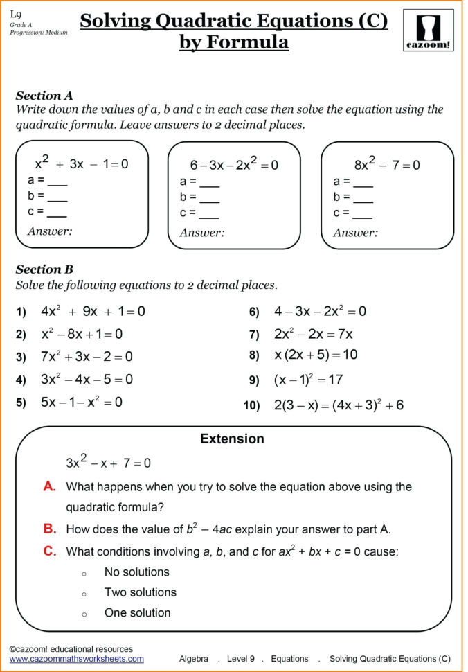 Solving Algebraic Expressions Worksheets – Spartanprintco