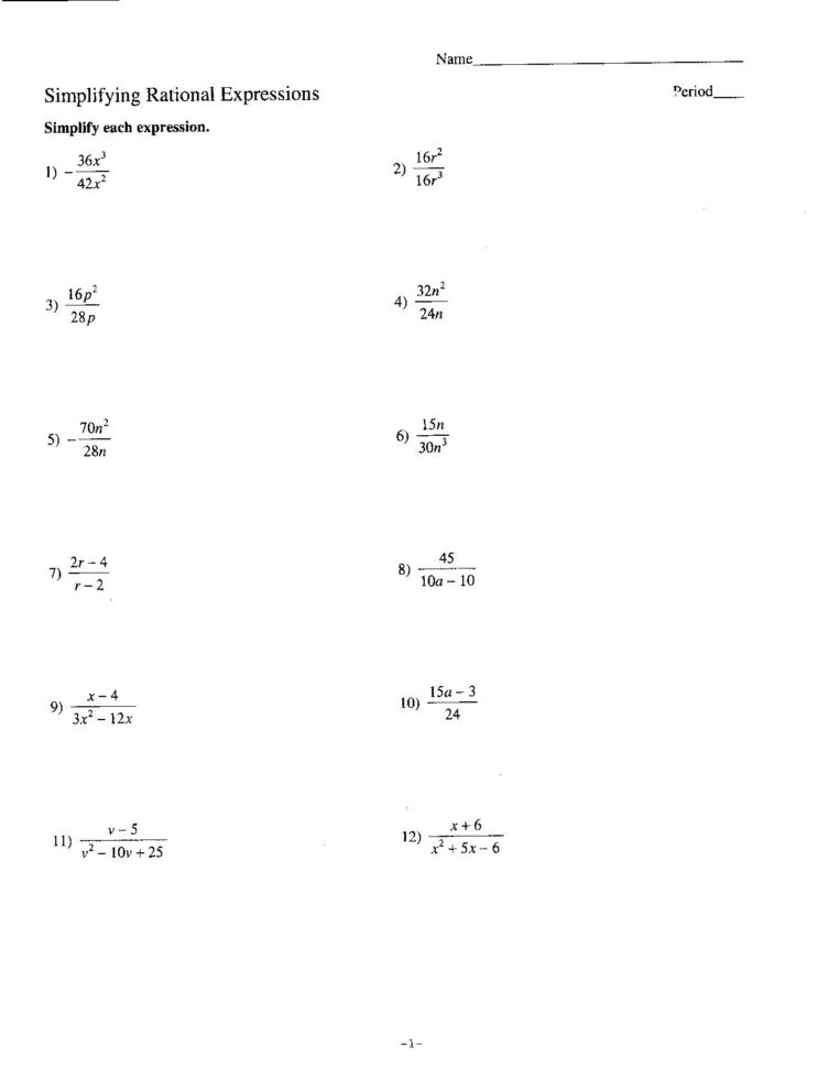 Solving Algebraic Expressions Worksheets – Spartanprintco