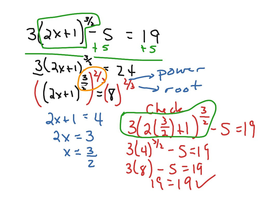 Solving Equations With Rational Exponents Section16  Math