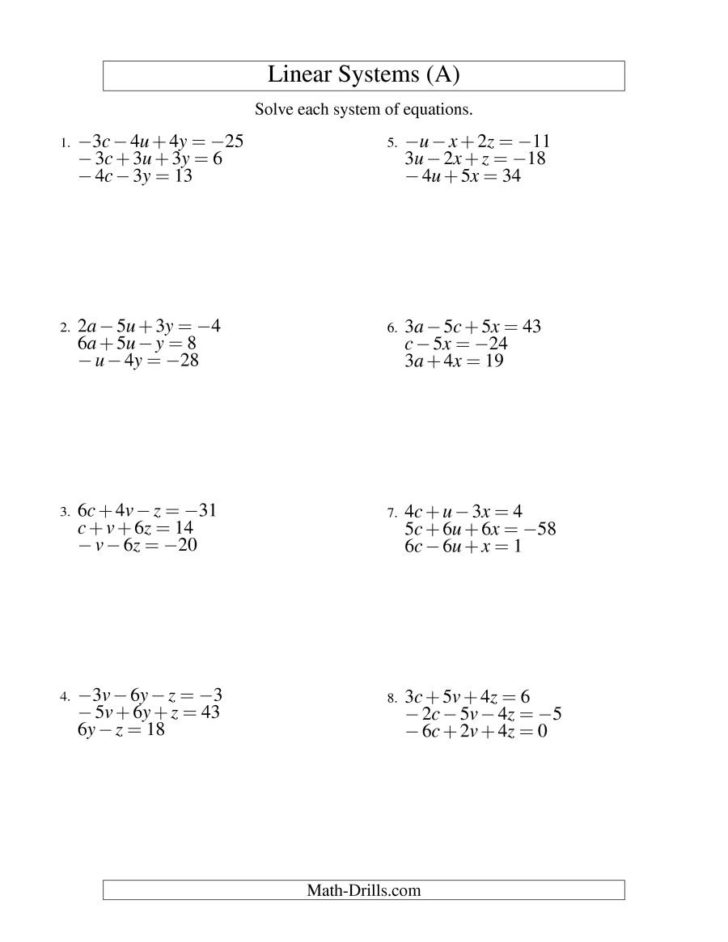 Solving Equations With Variables On Both Sides Worksheet 8Th Grade Db 