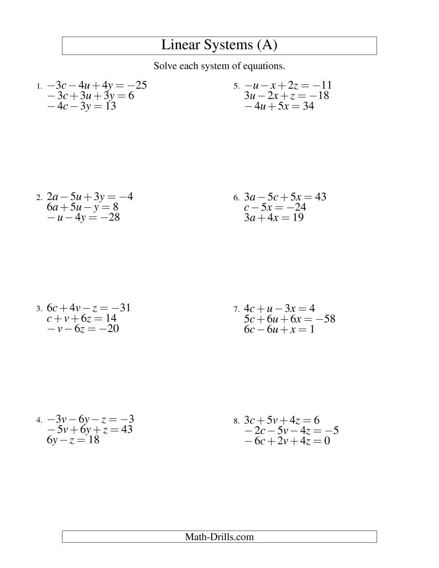 Solving Equations With Variables On Both Sides Worksheet 8Th