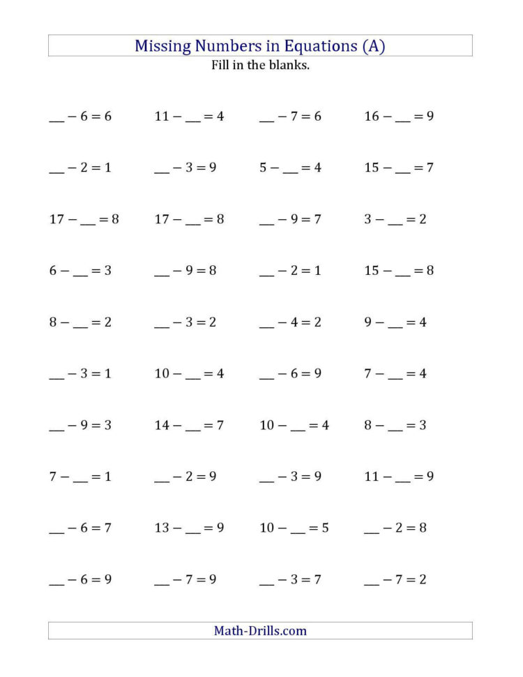 Solving Equations Worksheets 650841  Solving Equations