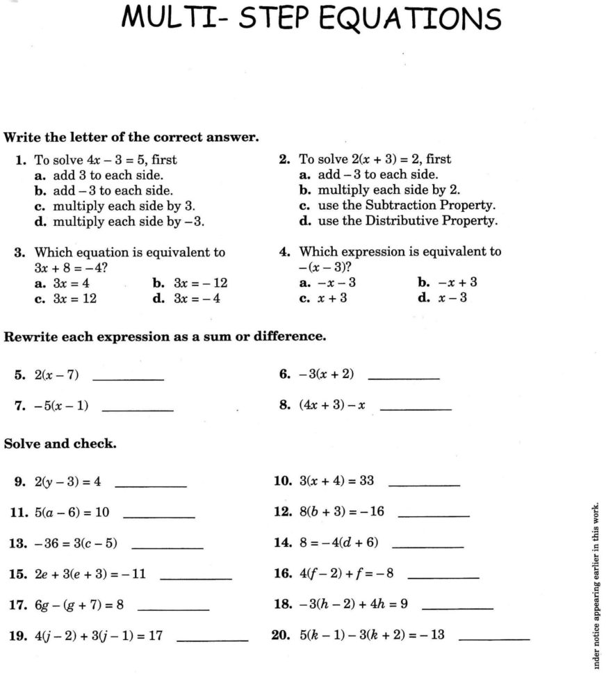 Solving Inequalities Worksheet  Worksheet Idea