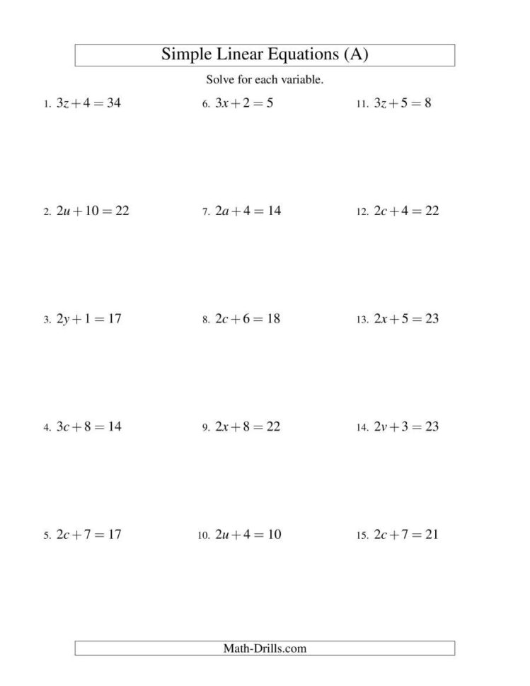 Solving Linear Equations  Form Ax  B  C A
