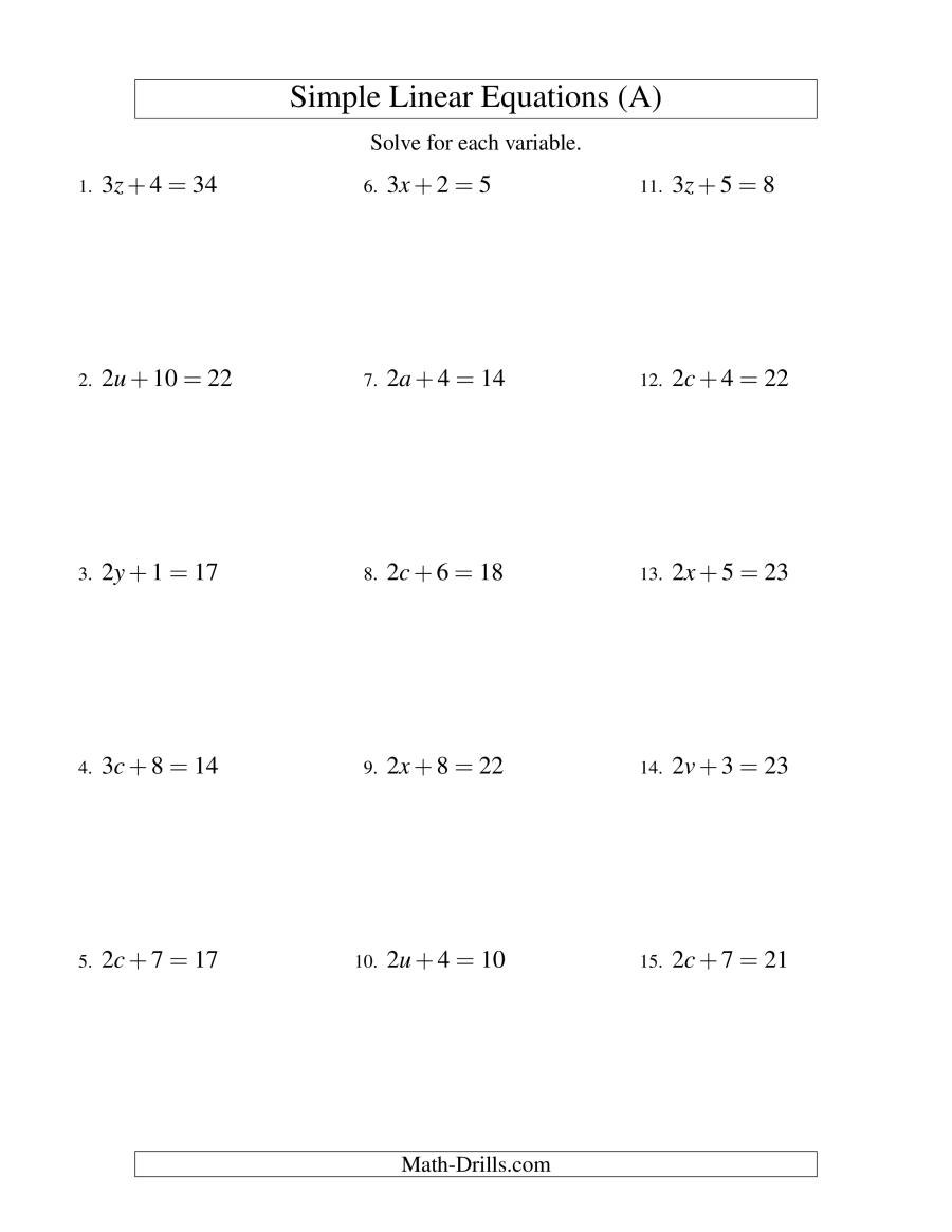 Solving Linear Equations  Form Ax  B  C A