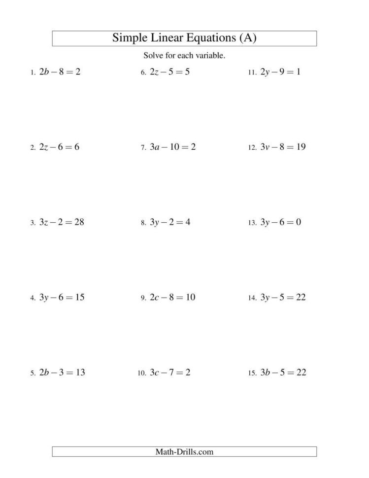 Solving Linear Equations  Form Ax  B  C A