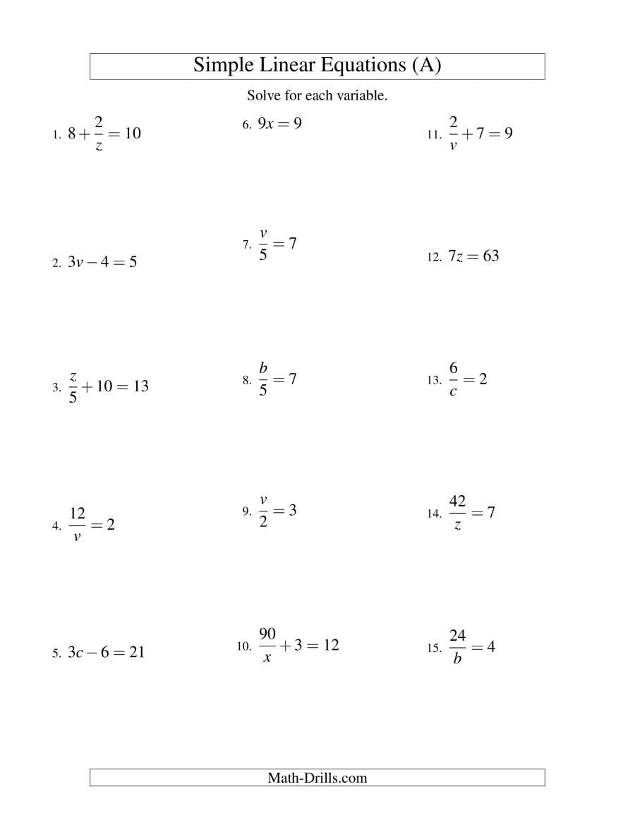 Solving Linear Equations  Form Ax  B  C Variations A