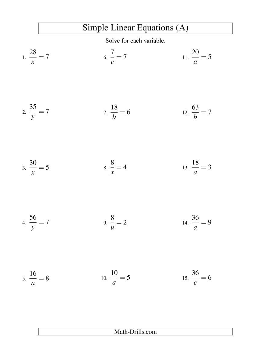 Solving Linear Equations  Form Ax  C A