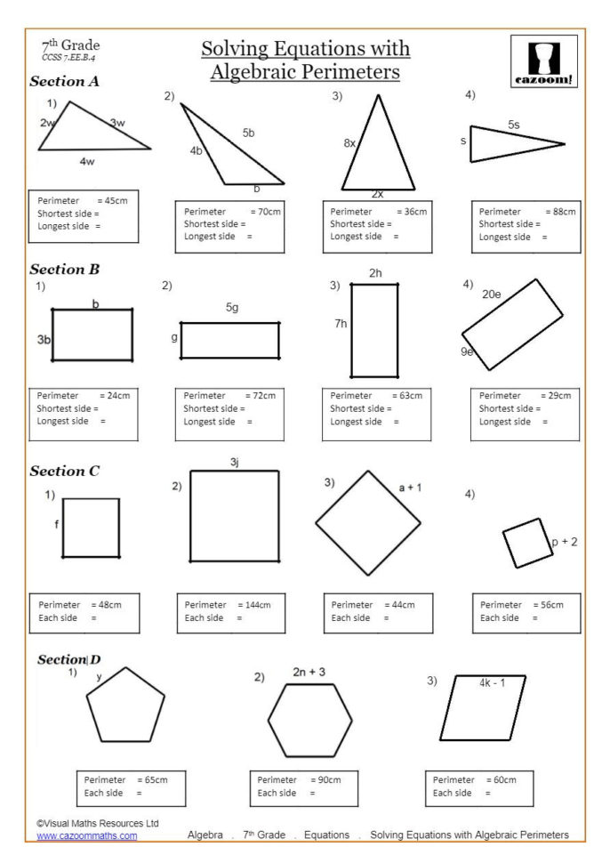 Solving Linear Equations Worksheets Pdf  Cazoom Math