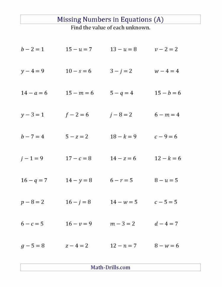 Solving Multiplication And Division Equations Worksheets