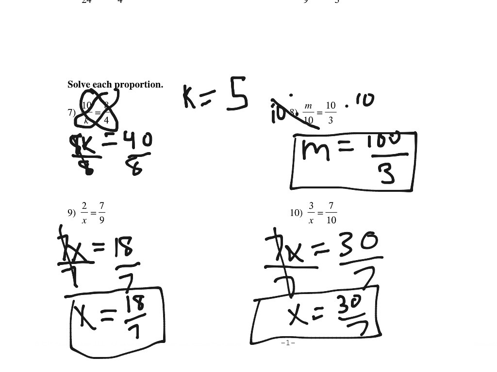 Solving Proportions Worksheet  Math Algebra  Showme