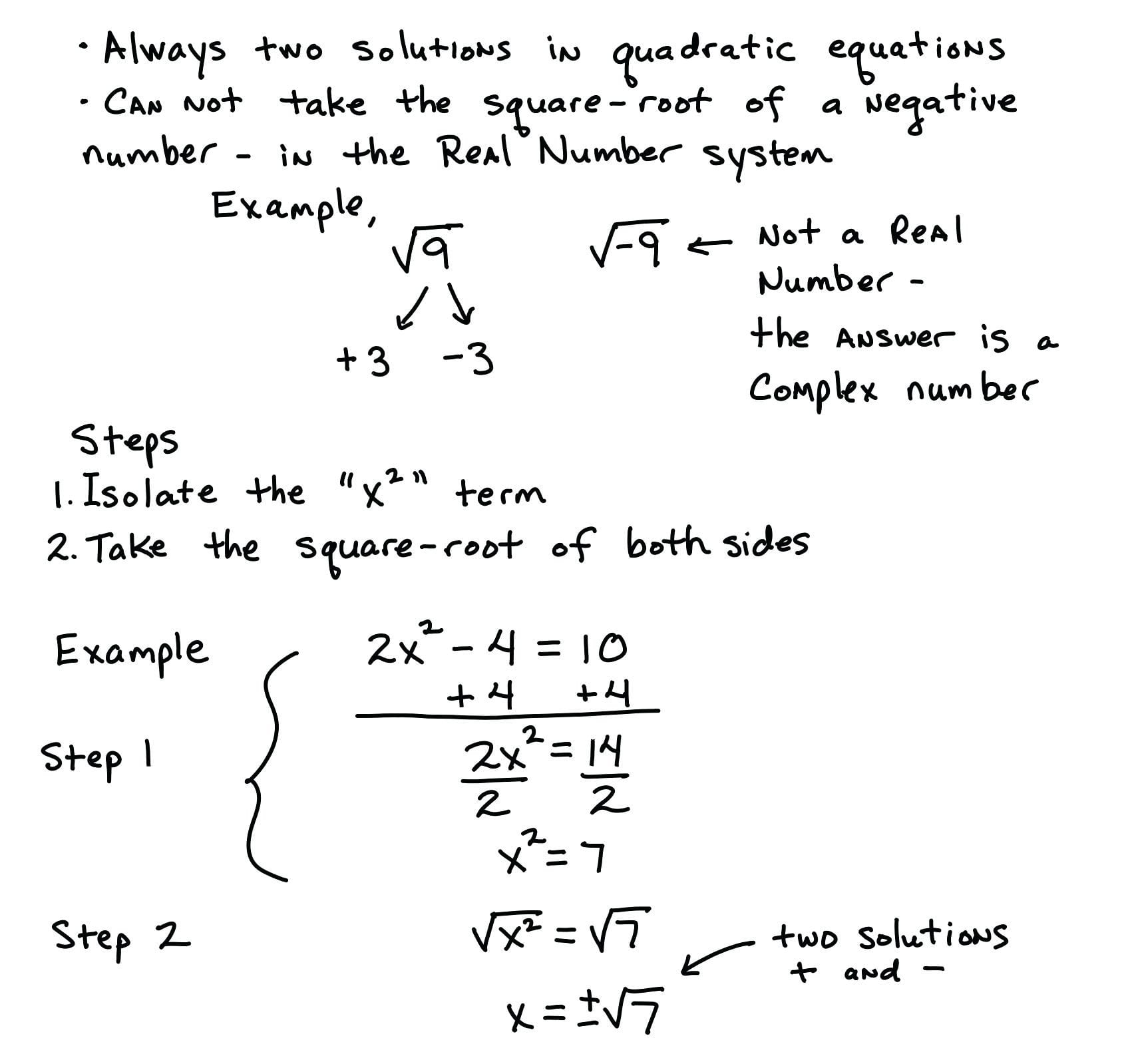 how to solve mathematical quadratic equations