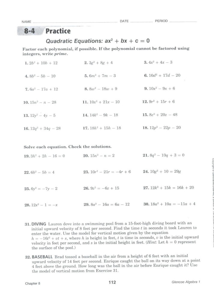 Solving Quadratic Equationscompleting The Square Quiz