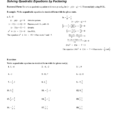 Solving Quadratic Equationsfactoring