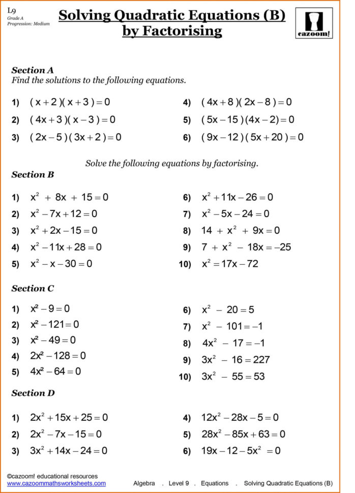 Solving Quadratic Equationsfactoring Part 3 Calculator