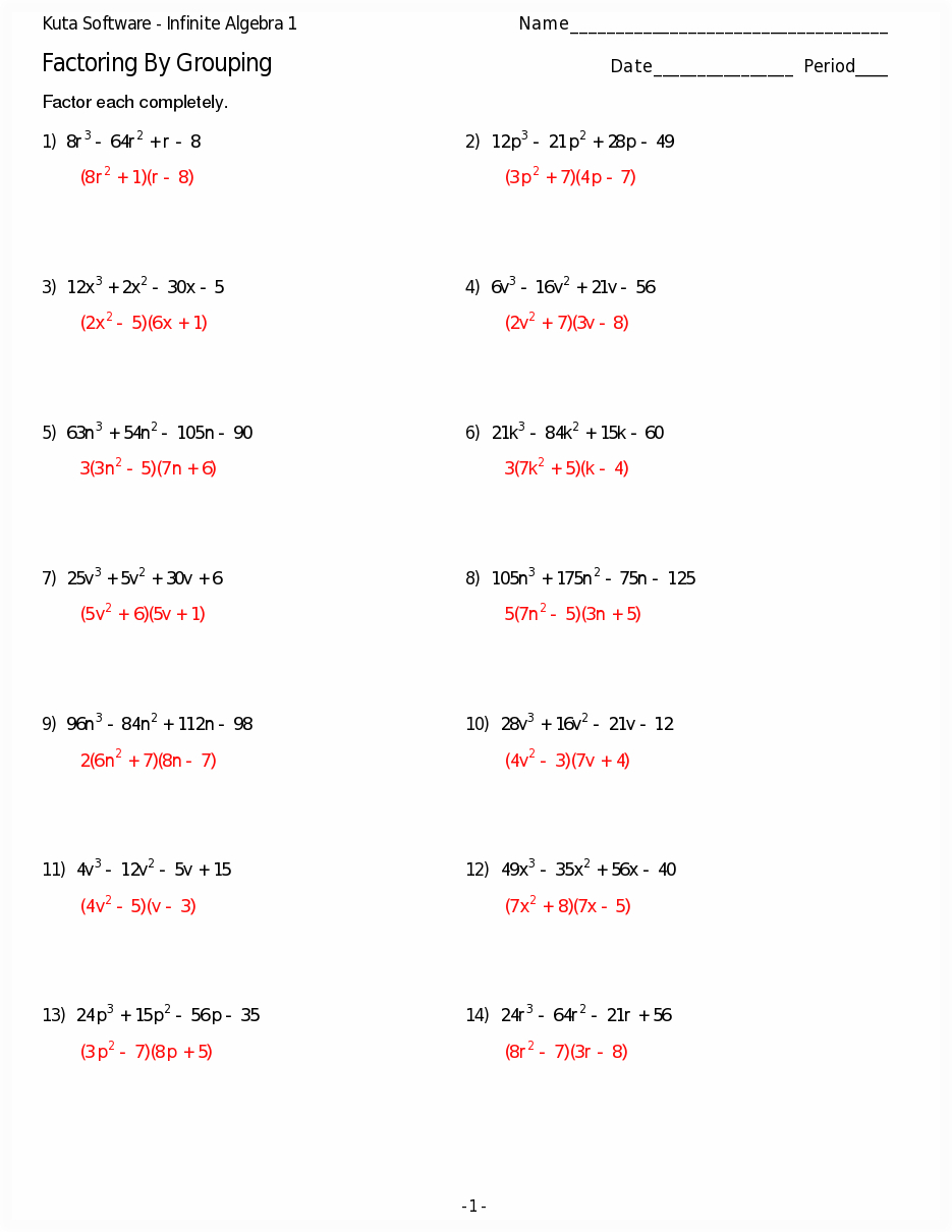 solving quadratic equations by factoring worksheet pdf