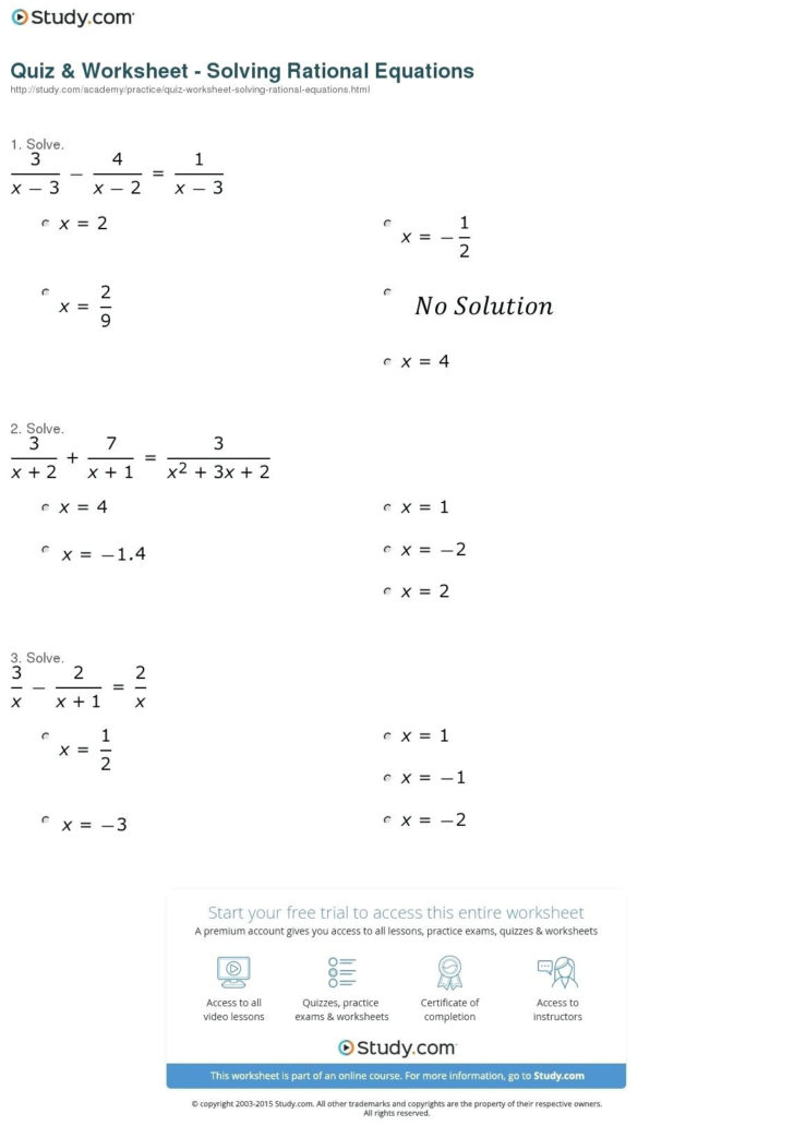 Simplifying Rational Expressions Worksheet Answers