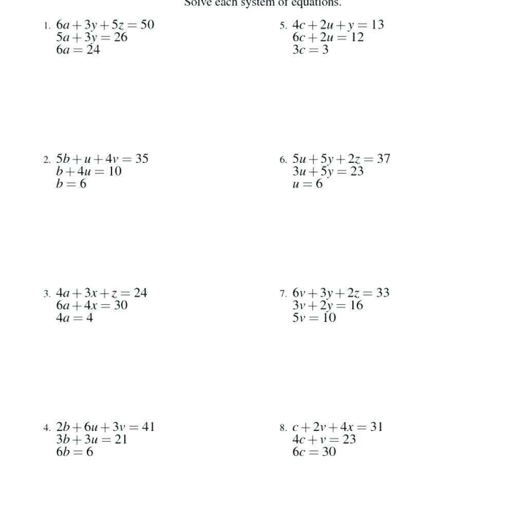 Solving Systems Of Equations Using Any Method Worksheet Math Solving
