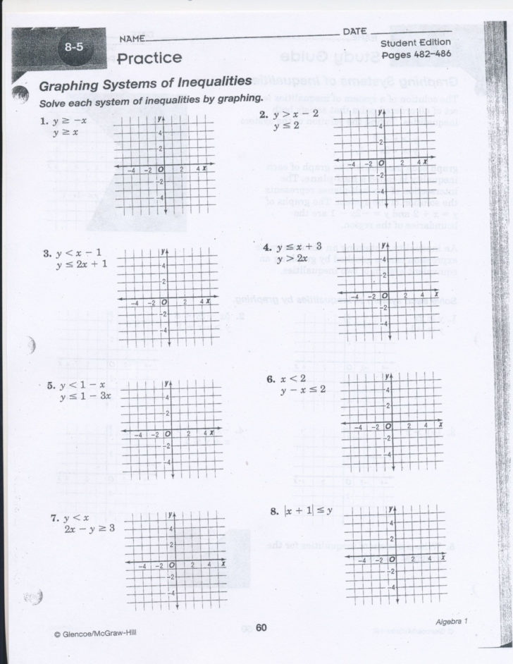 Graphing Systems Of Equations Worksheet