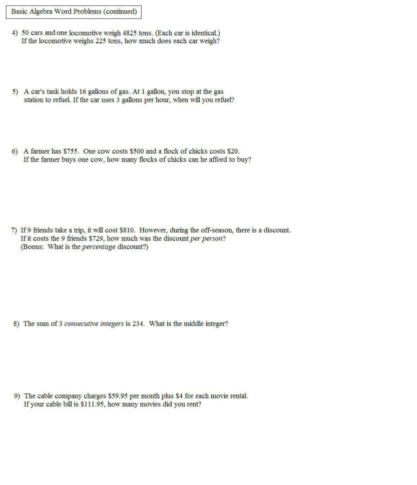 Solving Systems Of Equationssubstitution Word Problems