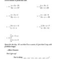 Solving Systems Of Equationssubstitution Worksheet