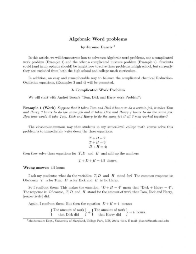 Solving Systems Of Equationssubstitution Worksheet 650
