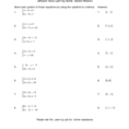 Solving Systems Of Equationssubstitution Worksheet Steps