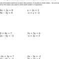 Solving Systems Of Linear Equations Elimination Addition  Pdf