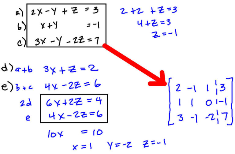 solving linear equations with matrices examples pdf