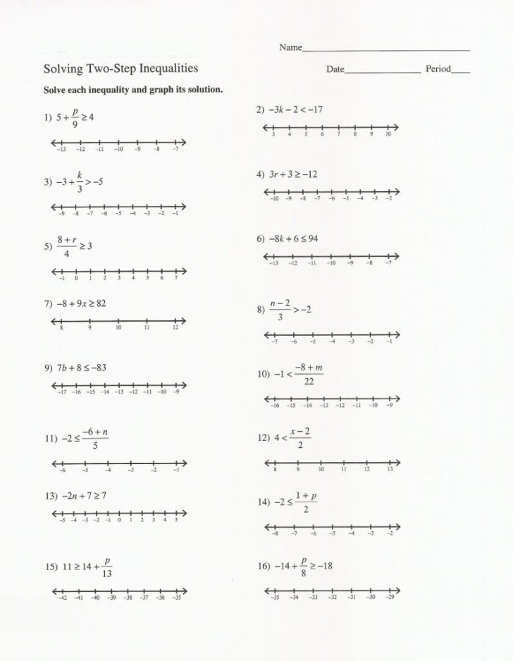 Free Printable Worksheets On Solving And Graphing Inequalities