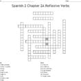 Spanish 2 Chapter 2A Reflexive Verbs Crossword  Word