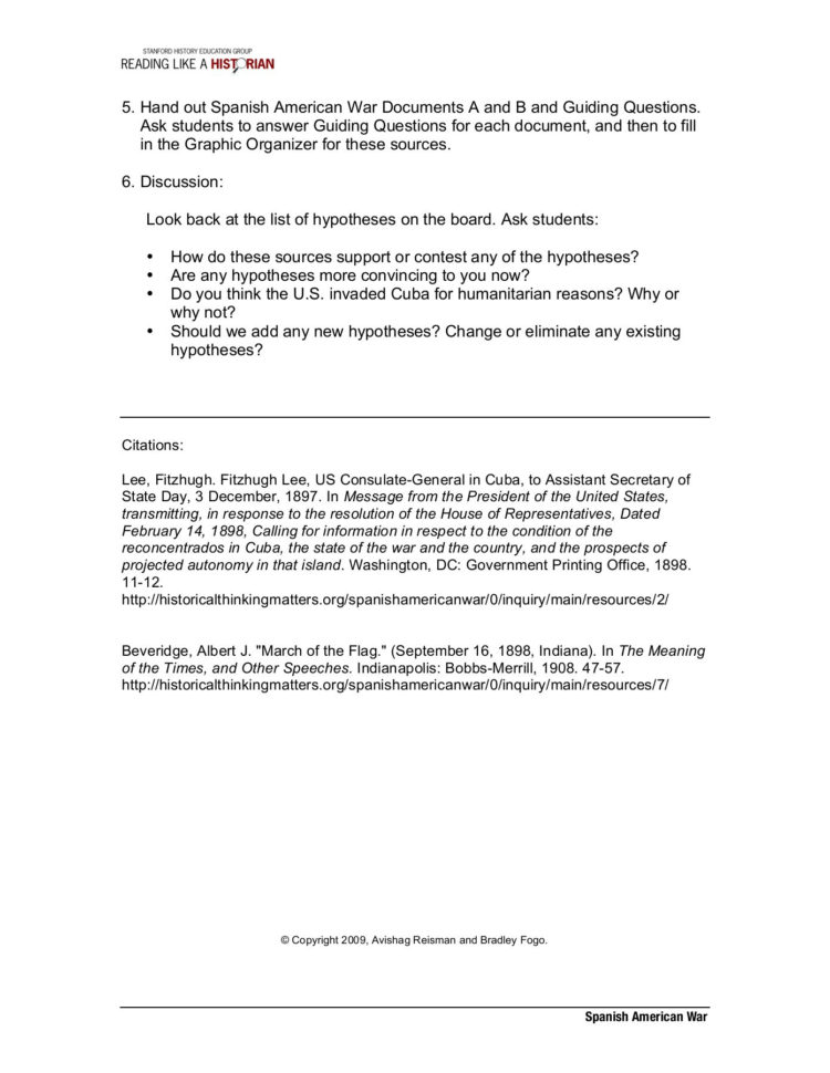 Spanish American R Inquiry  Home  Stanford History