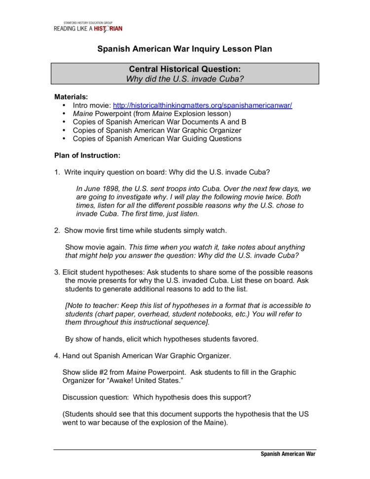 Spanish American R Inquiry  Home  Stanford History