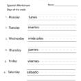 Spanish Days Of The Week Worksheet  Free Printable