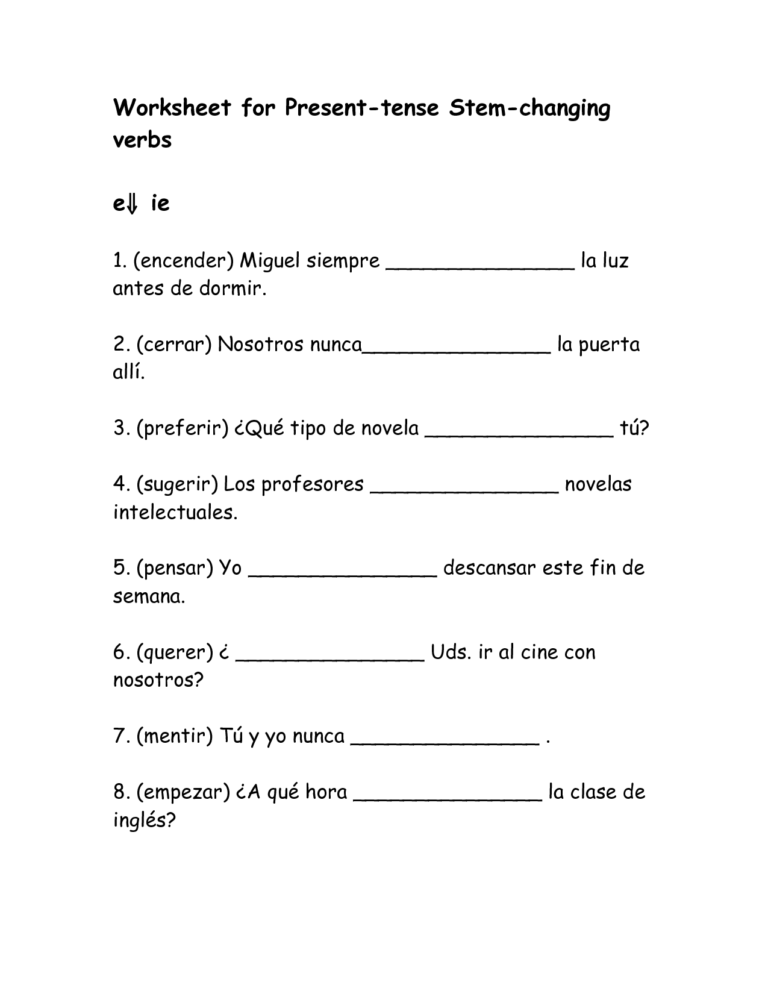 More On The Imperfect Tense Worksheet Answers