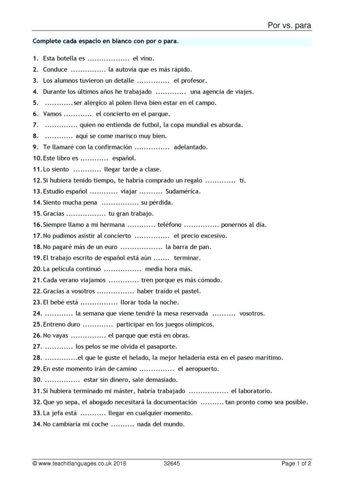Spanish Lesson Worksheets – Jackpotprintco