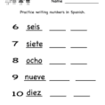 Spanish Number Worksheet  Free Kindergarten Learning