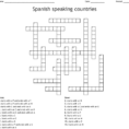 Spanish Speaking Countries Crossword  Word
