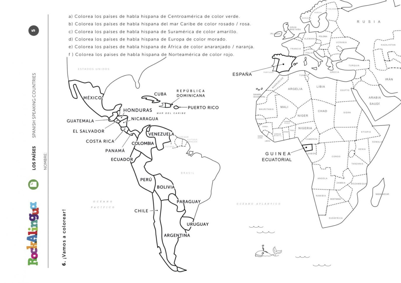 Spanish Speaking Countries  Worksheet  Rockalingua