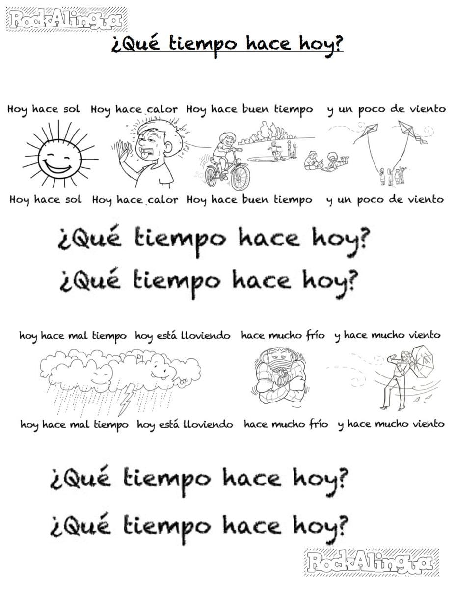 Spanish Weather Song For Kids Easy Level  Rockalingua