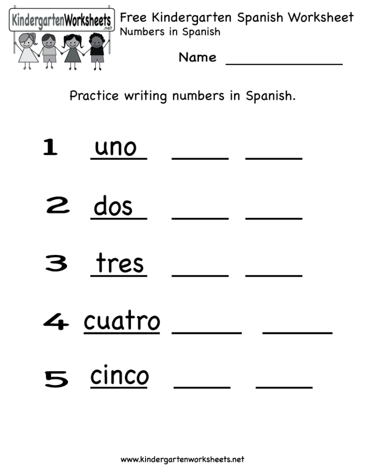 Spanish Worksheet  Free Kindergarten Learning Worksheet For Kids