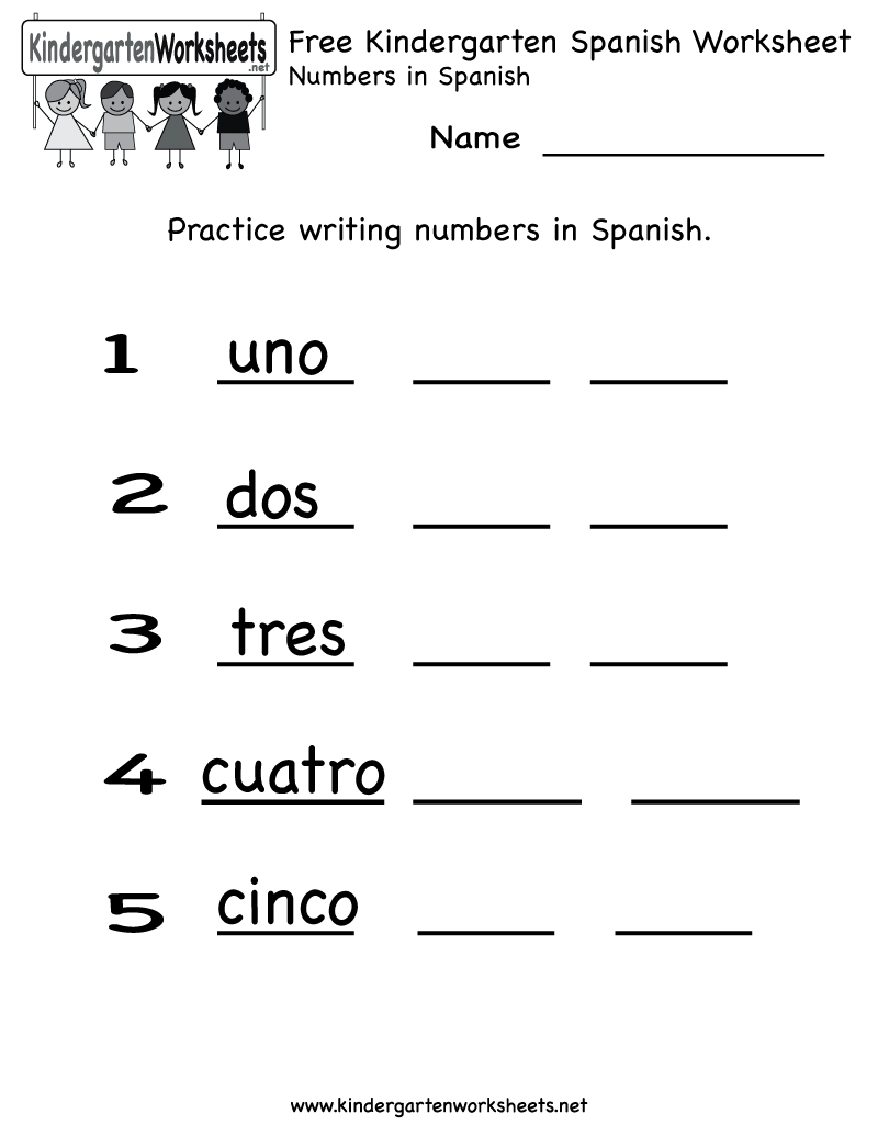 Spanish Worksheet  Free Kindergarten Learning Worksheet For