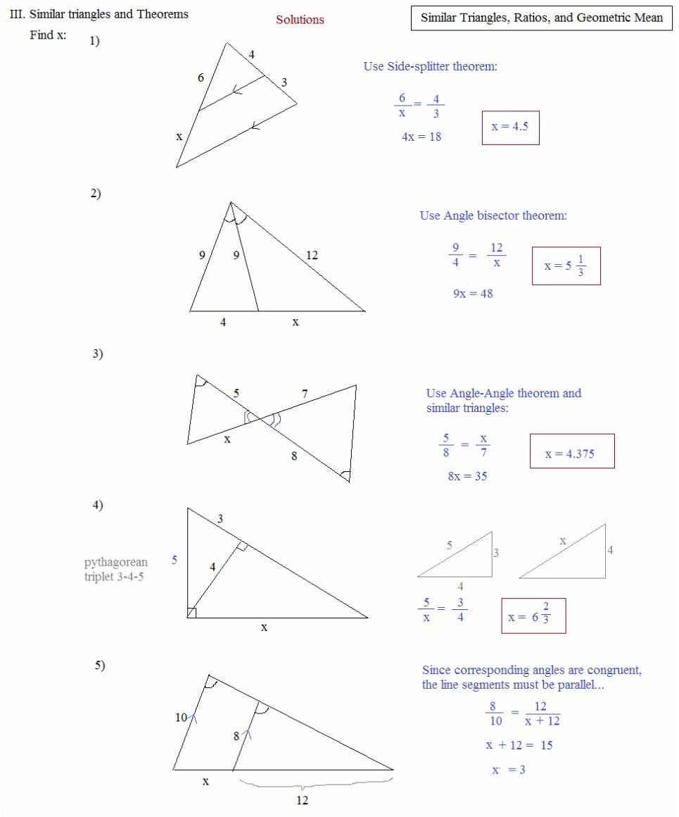 Special Right Triangles Worksheet Pdf