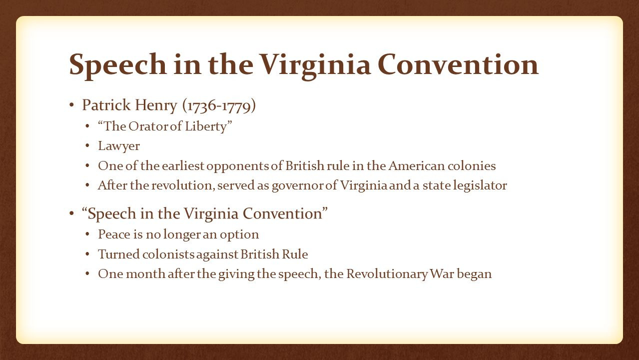 Speech At The Virginia Convention  Ppt Video Online Download