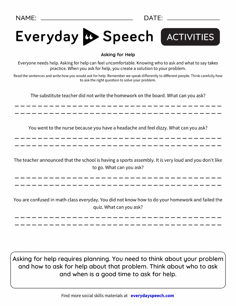 speech therapy worksheets for middle school