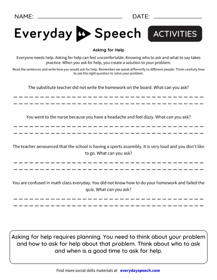 Speech Therapy Worksheet Creator  Everyday Speech Speech Therapy Worksheet Creator  Everyday Speech