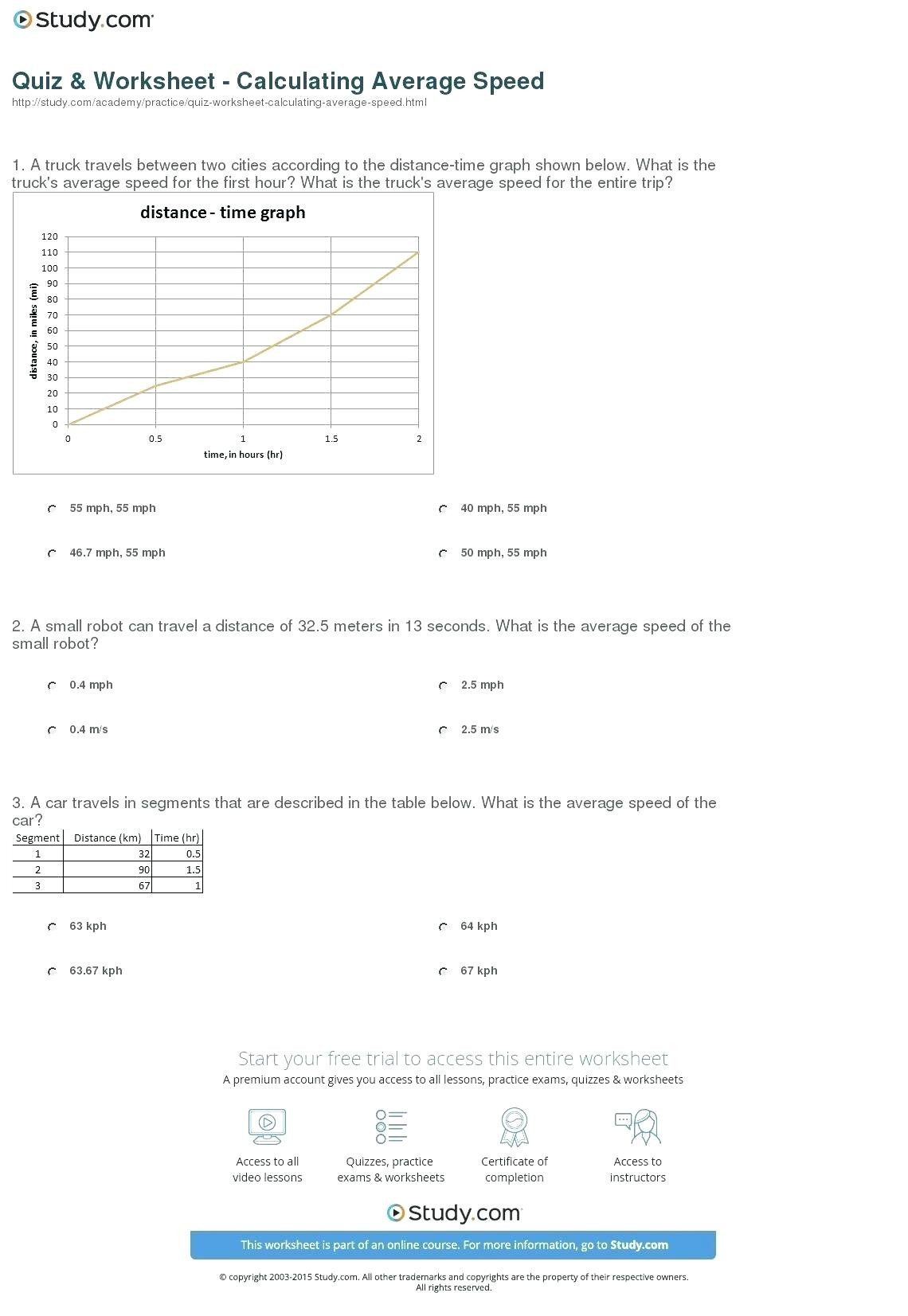 Speed Distance Time Worksheet Math Rate And Worksheets With